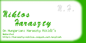 miklos haraszty business card